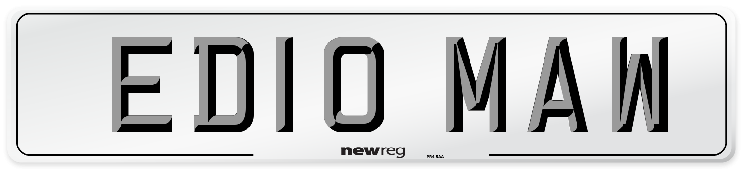 ED10 MAW Number Plate from New Reg